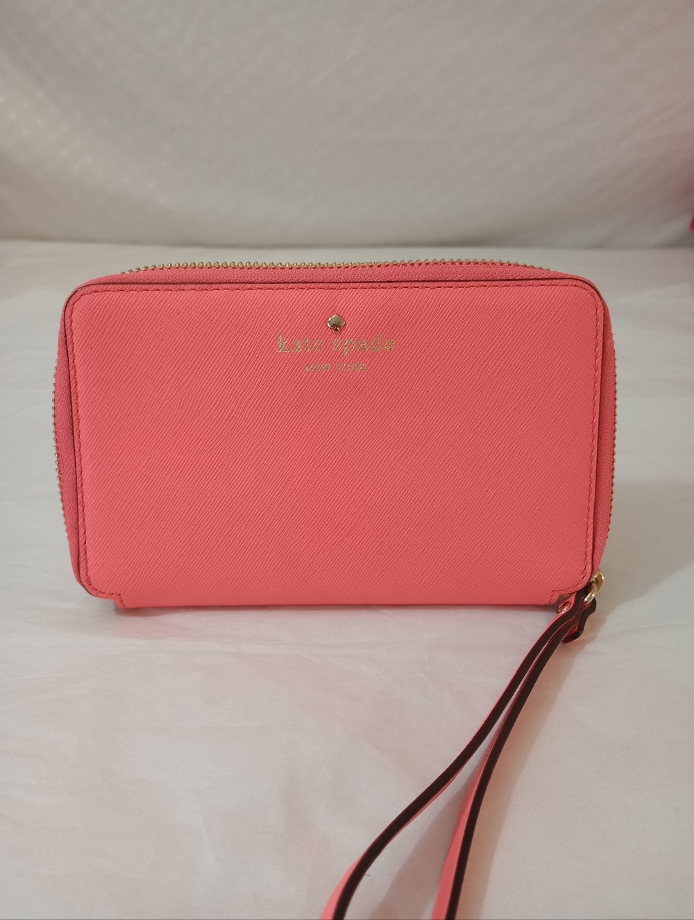 Kate Spade Coral Zip-Around Wristlet Wallet